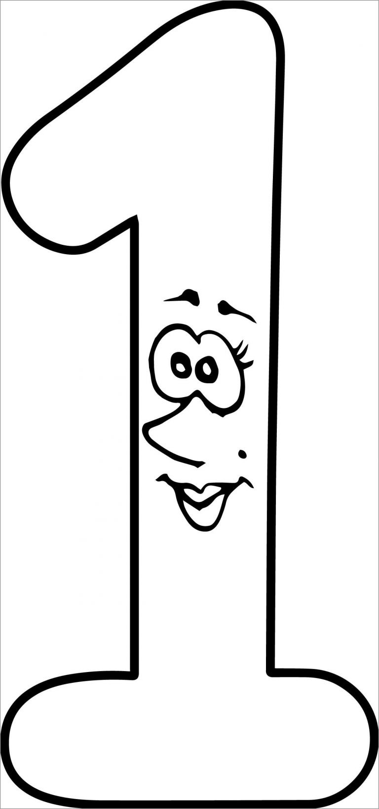 Printable Number 1 Coloring Page ColoringBay