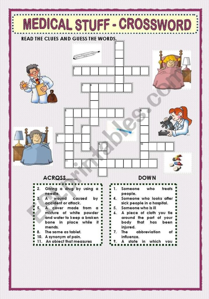 Printable Nursing Crossword Puzzles Printable Crossword Puzzles