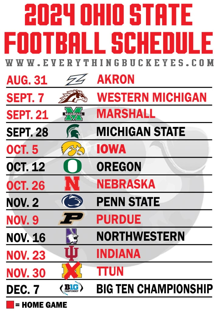 Printable Ohio State Football Schedule 2024 Year Tobe Adriena