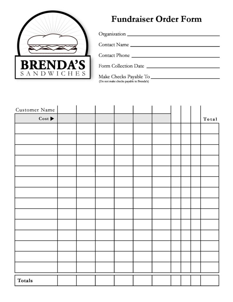 Printable Order Form Template Free