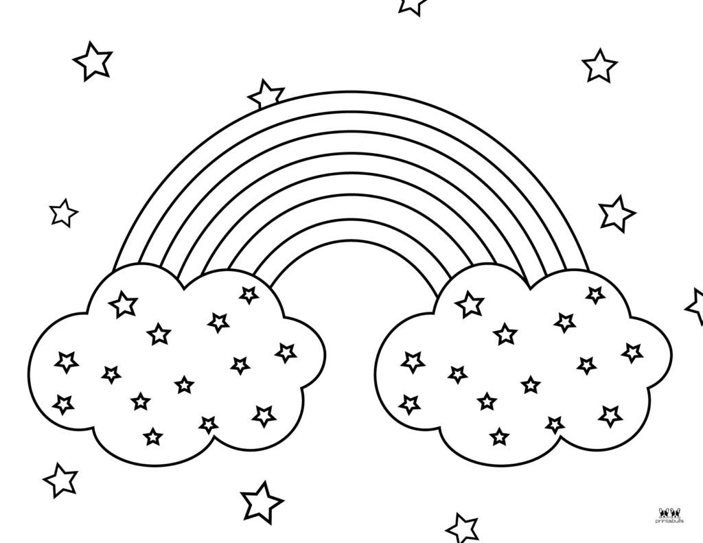 Printable Rainbow Colouring Pages