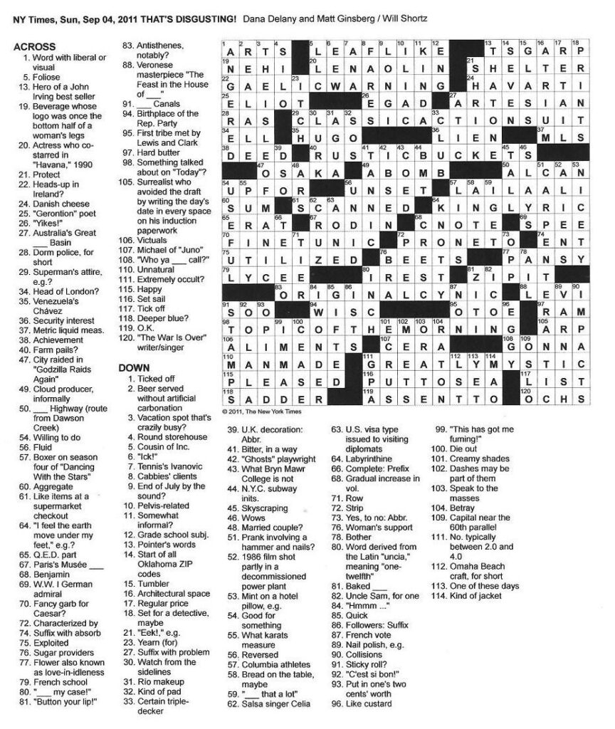 Printable Reagle Crossword Printable JD