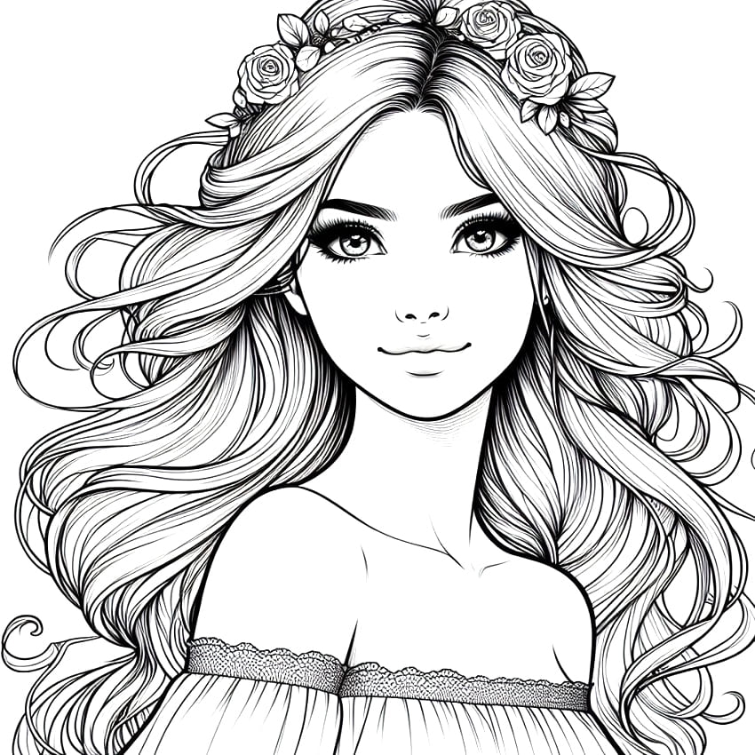 Printable Realistic Girl Coloring Page Download Print Or Color