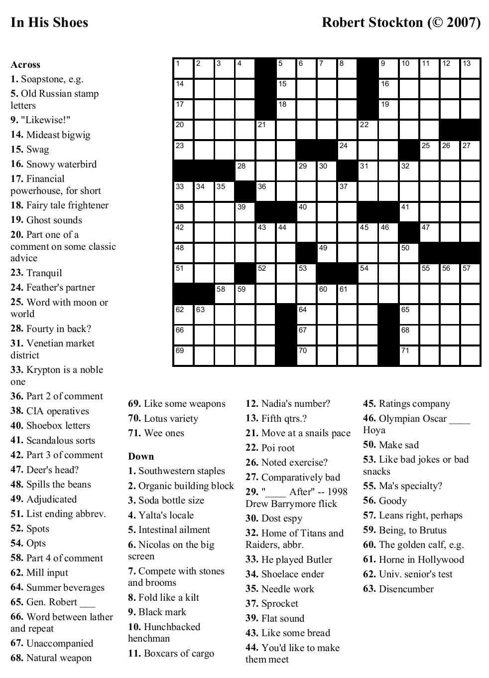 Printable Russian Crosswords Printable Crossword Puzzles