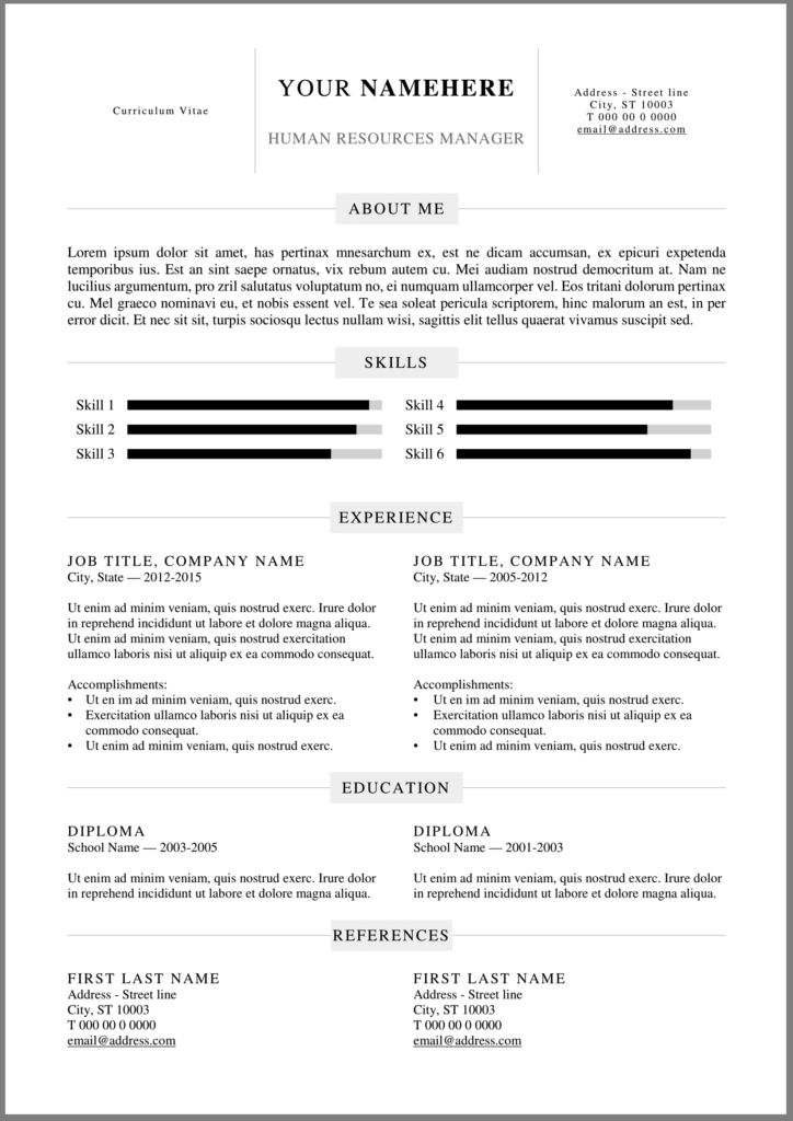 Printable Sample Resume