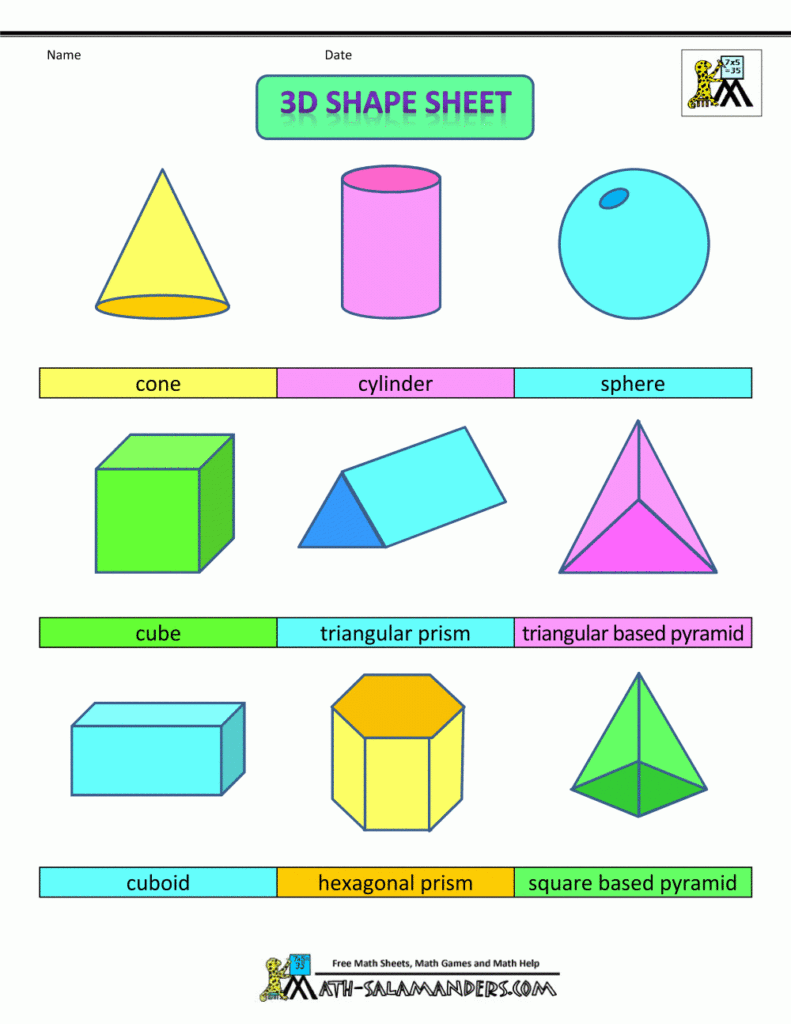 Printable Shapes 2D And 3D