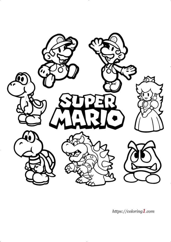 Printable Super Mario Coloring Pages