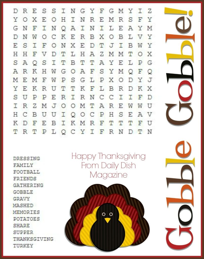 Printable Thanksgiving Crossword Puzzle Pdf