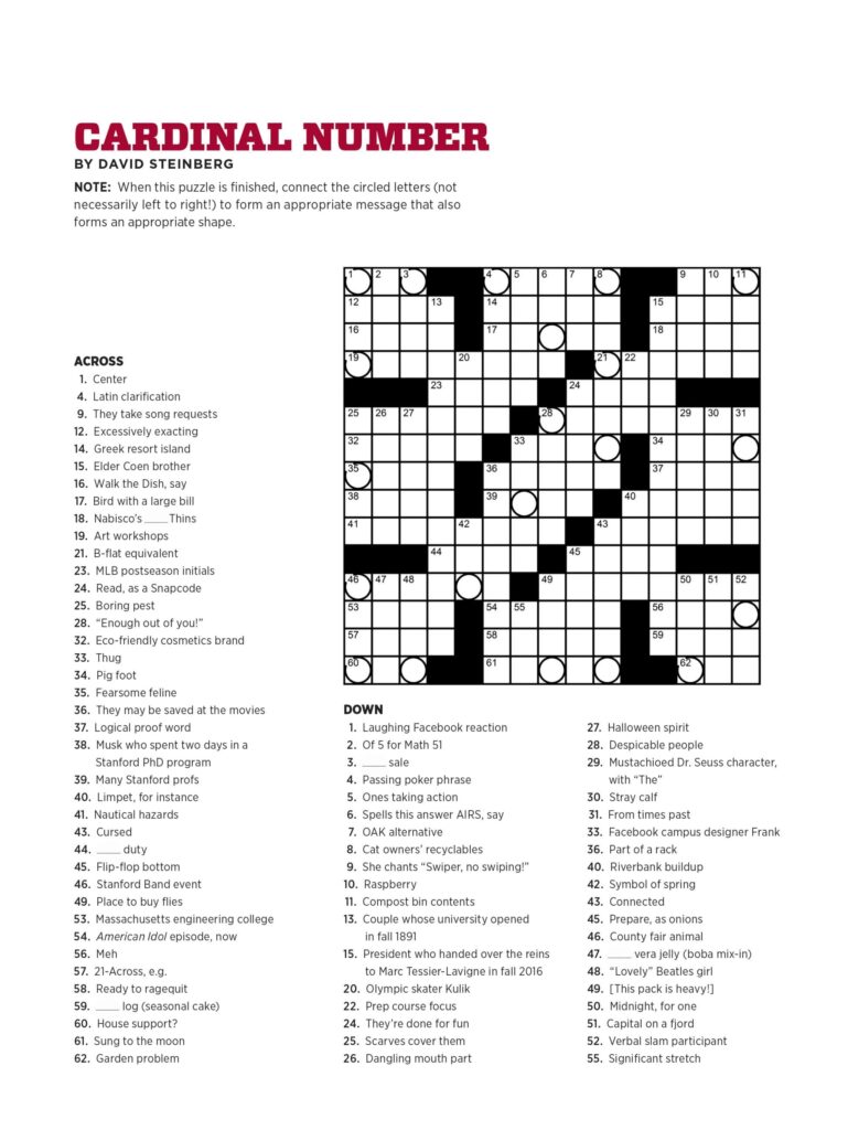 Printable Universal Crossword Puzzle Today Online Free Crossword 