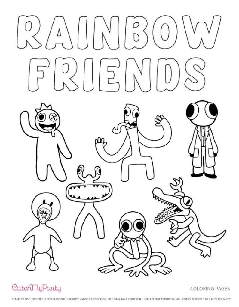 Rainbow Friends Printable Coloring