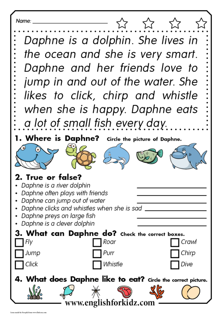 Reading Comprehension Printables Worksheets