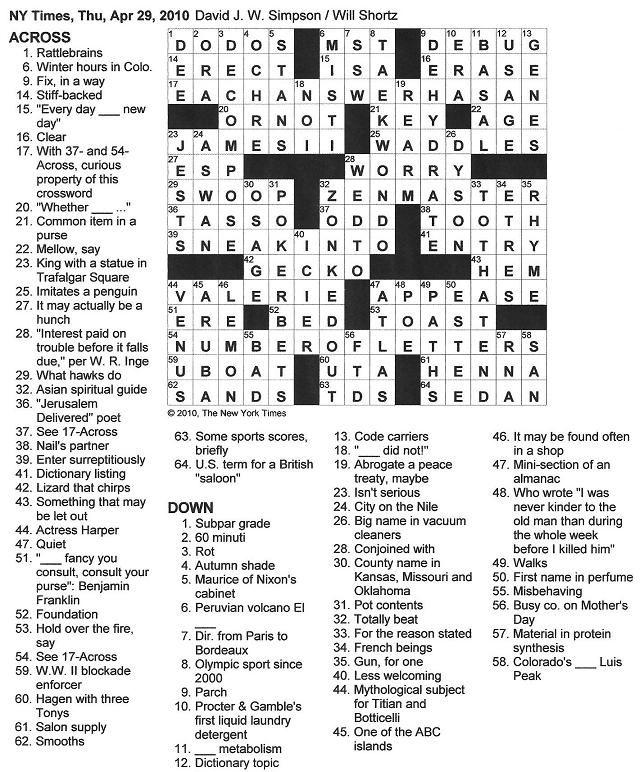 Seattle Times Crossword Printable