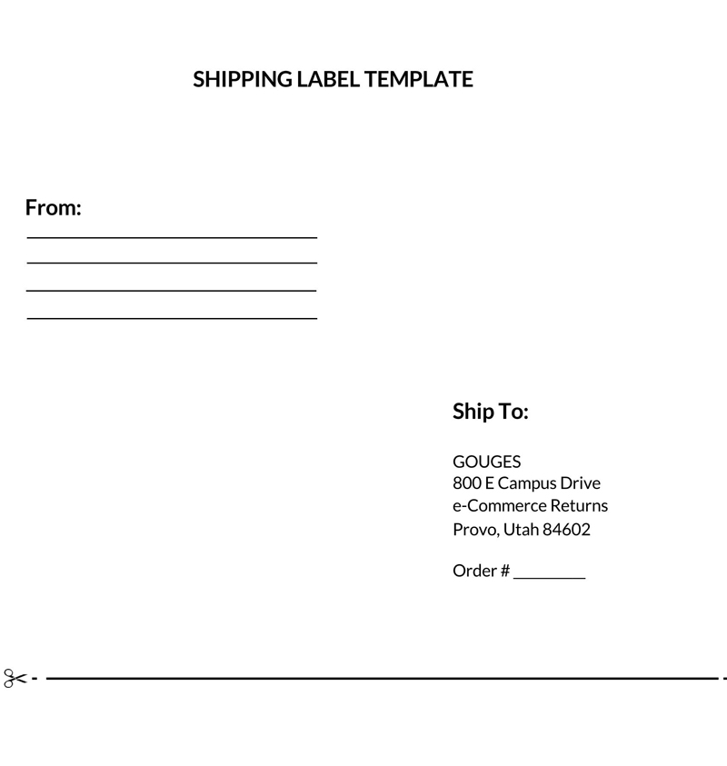 Shipping Label Template Free Download