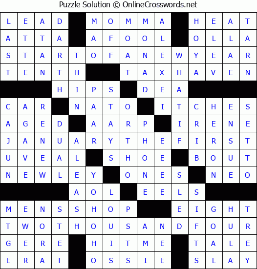 Solution For Crossword Puzzle 2026