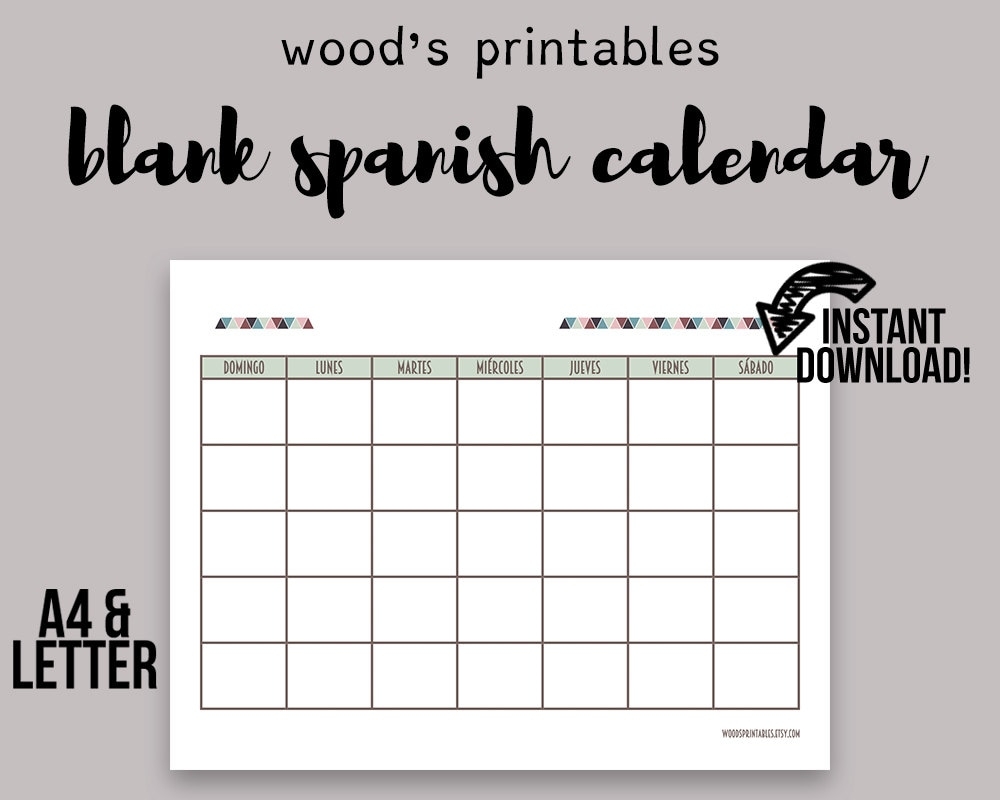 Spanish Calendar Printable