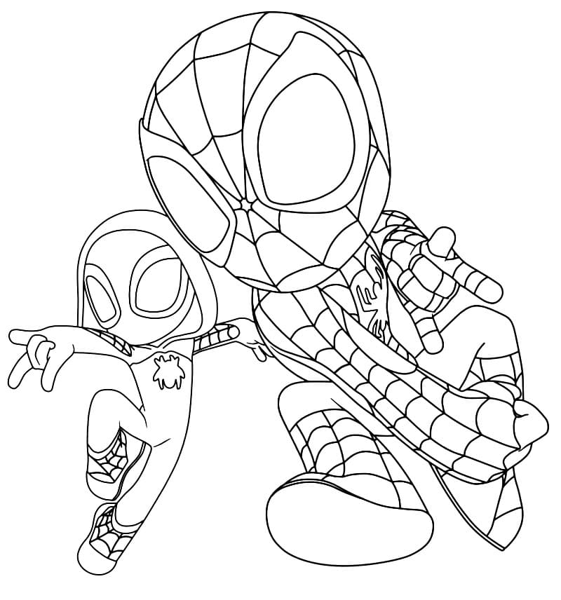 Spidey And His Amazing Friends For Kids Coloring Page Free Printable 