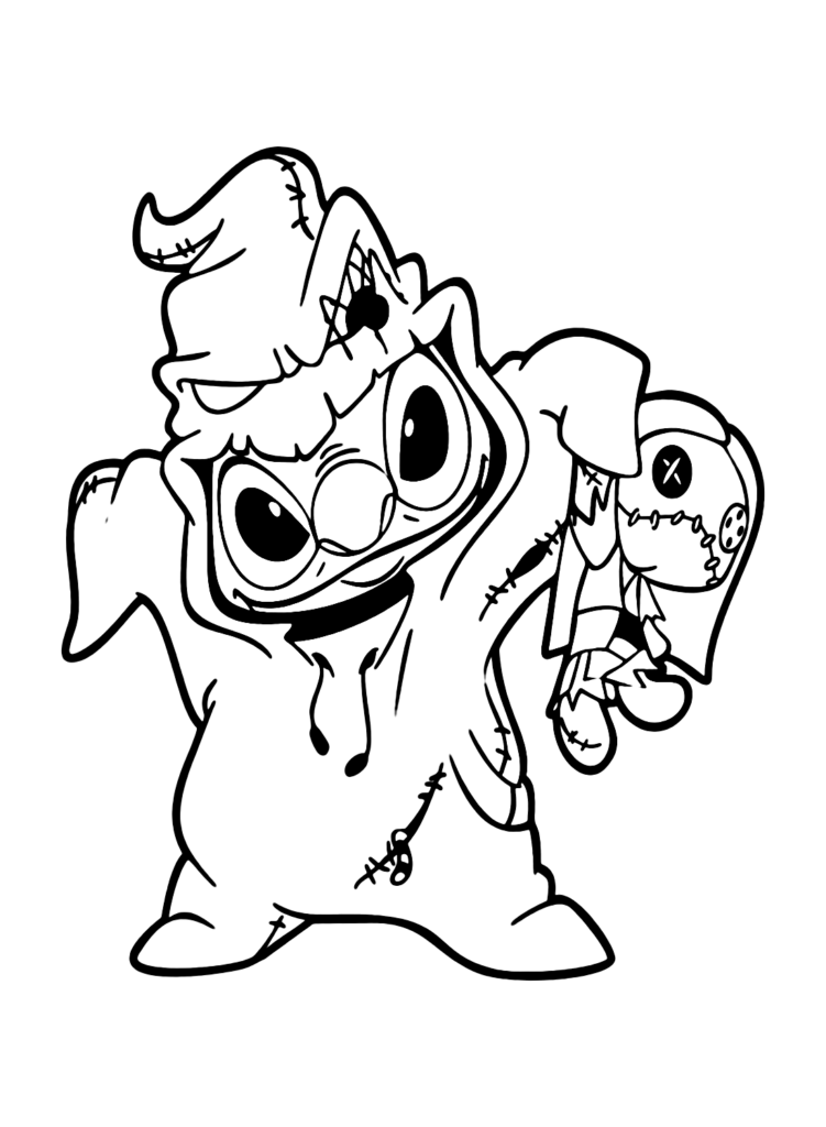 Stitch Halloween Coloring Pages Printable