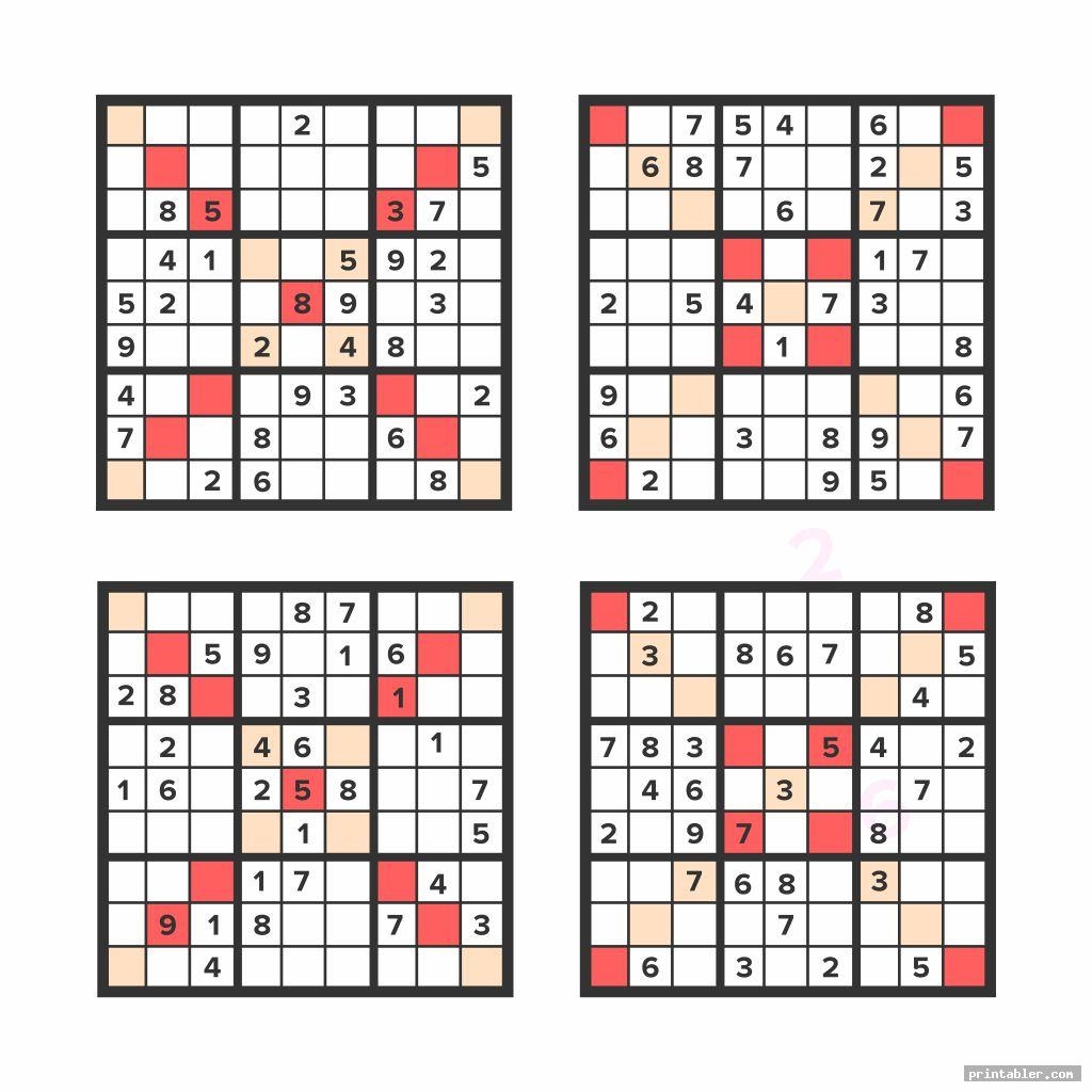 Sudoku Printable Puzzles 4 Per Page