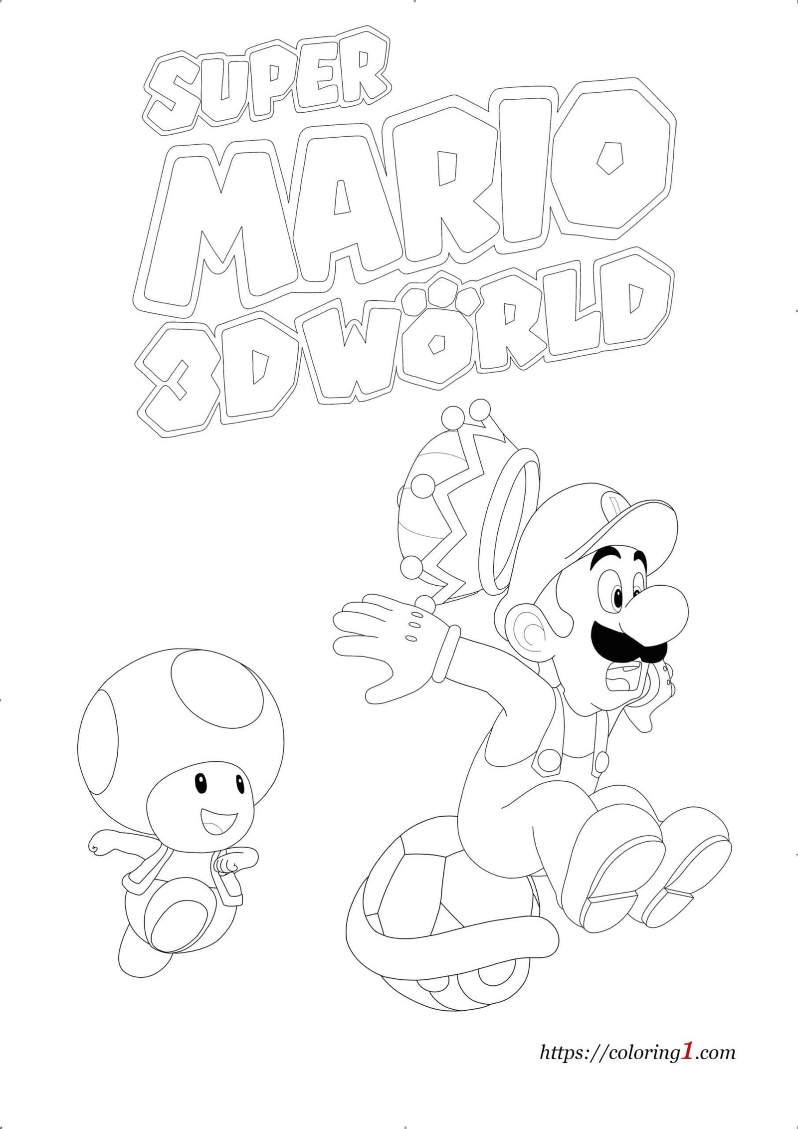 Super Mario 3D World Coloring Pages 2 Free Coloring Sheets 2021