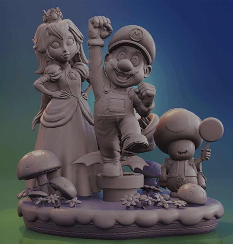 Super Mario Diorama All Star Stl 3D Figure 3D Print Digital Etsy
