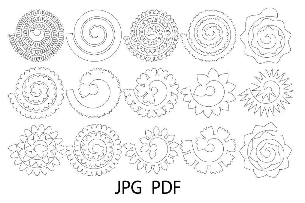 Svg Rolled Paper Flower Template