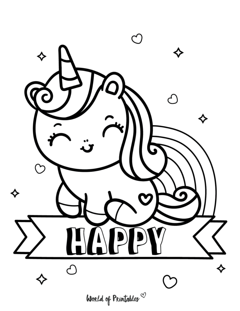 The Best Unicorn Coloring Pages For Kids Adults World Of Printables