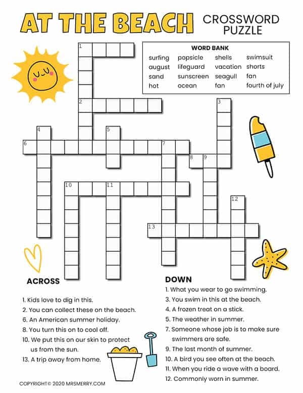 Themed Printable Crossword Puzzles