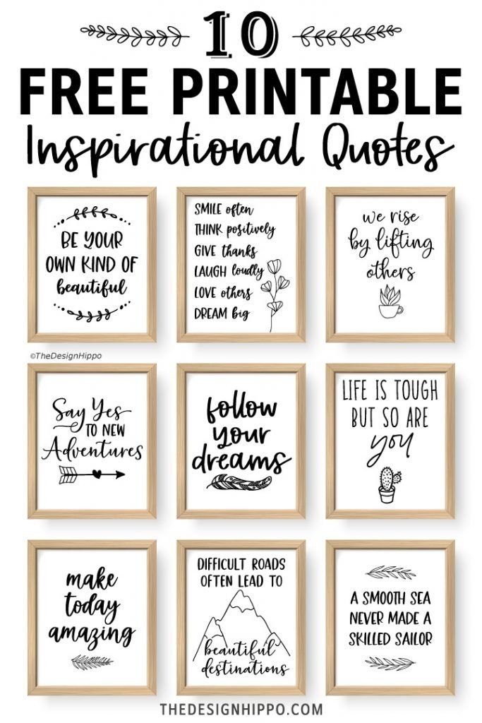 These Free Printable Inspirational Quotes Are Perfect To Make Wall Art 