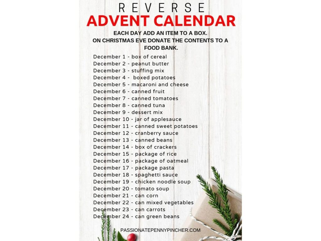 This Reverse Advent Calendar Makes Donating To Your Local Food Bank 