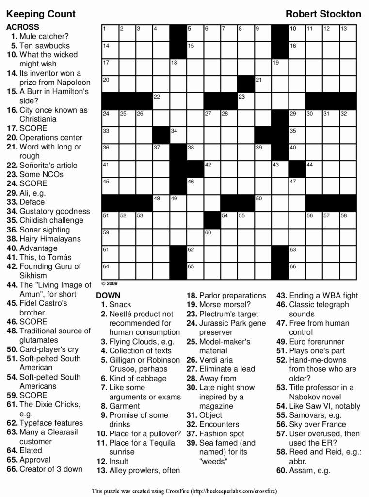 Thomas Joseph Daily Crossword Puzzle Printable