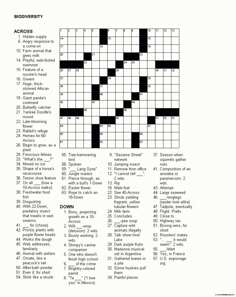 Thomas Joseph Printable Crossword Puzzles