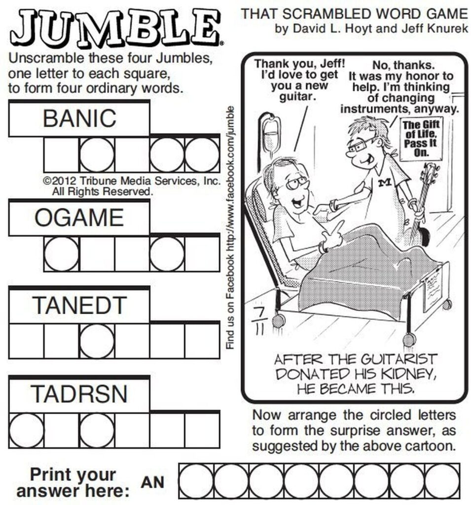 Today s Jumble Printable