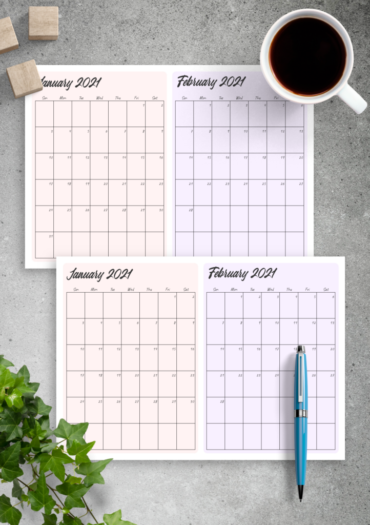 Two Month Printable Calendar Printable Blank World Two Month Calendar 