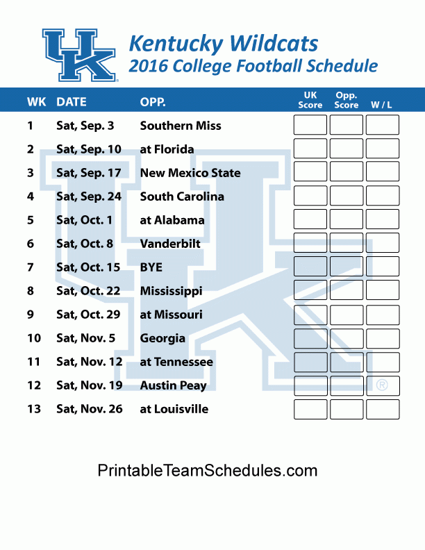 Uk Men s Printable Basketball Schedule