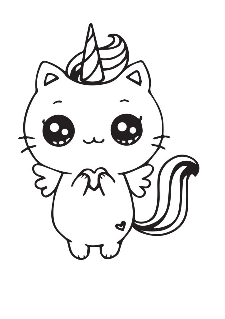 Unicorn Cat Coloring Pages Coloring Pages For Kids And Adults