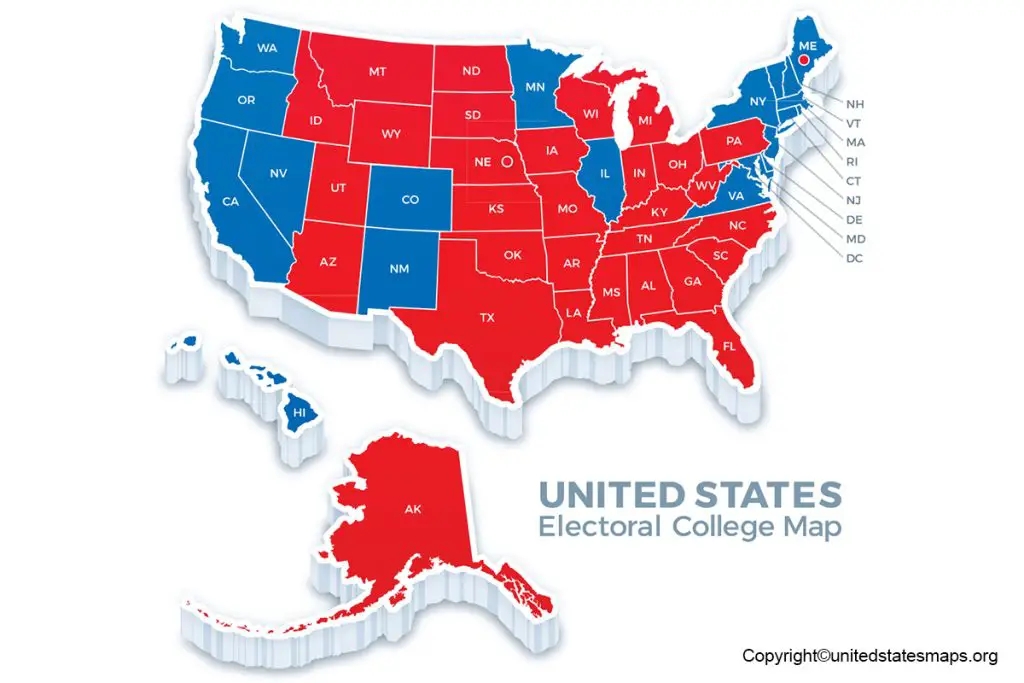 US Electoral Map US Electoral College Map Printable