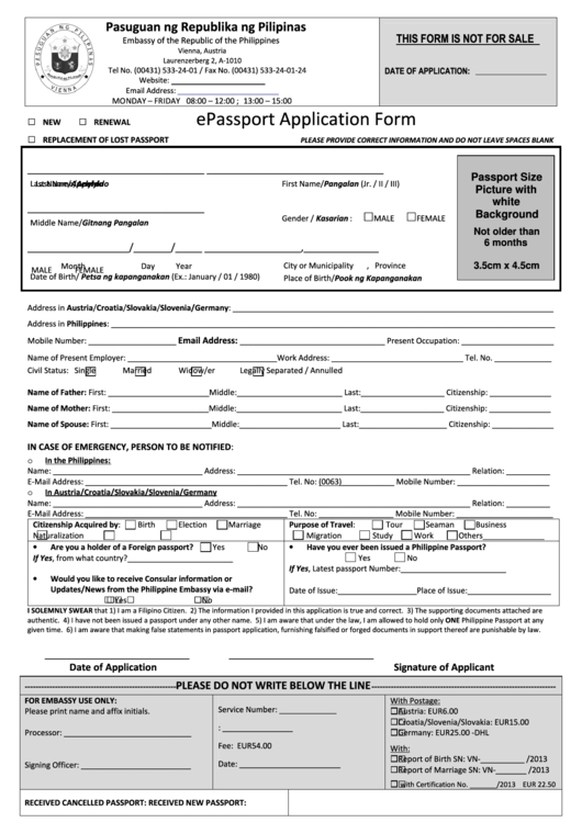 Us Passport Application Form Printable Printable Forms Free Online