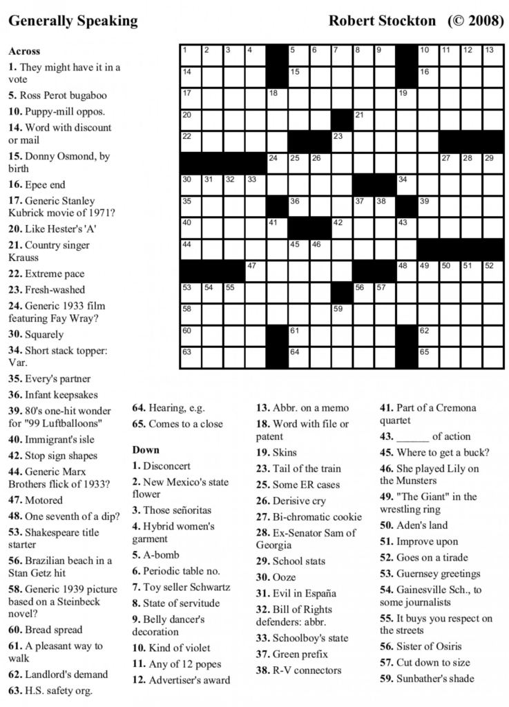 Usa Today Crossword Printable Version Printable Crossword Puzzles