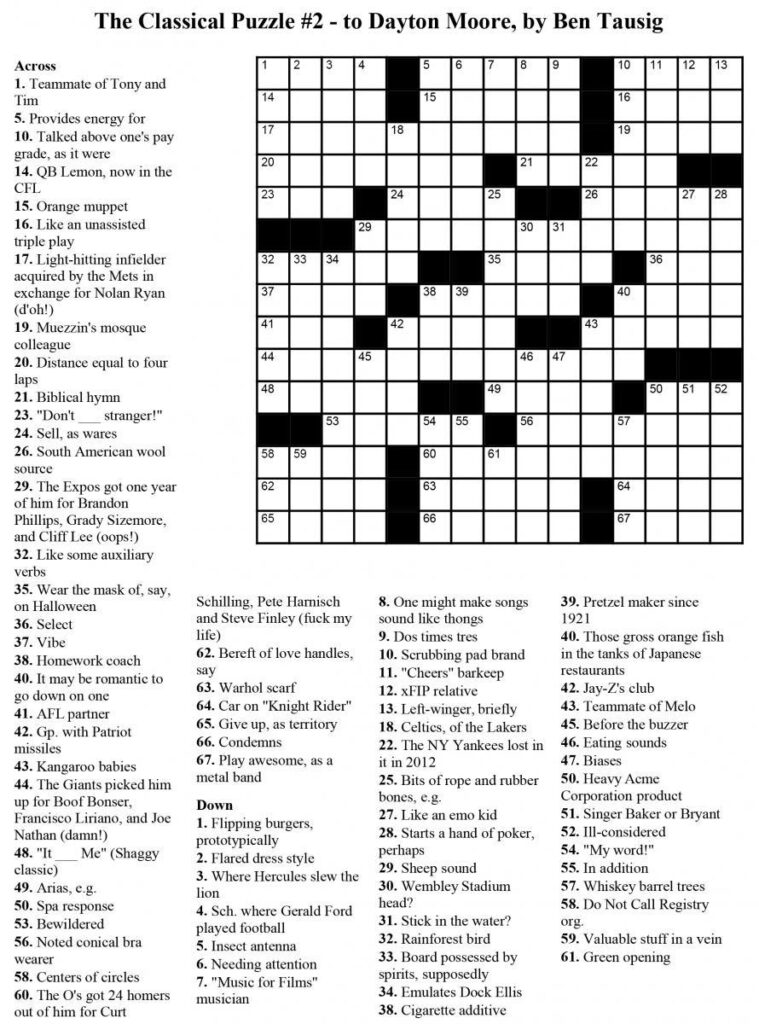 Usa Today Crossword Puzzle Printable Printable Crossword Puzzles