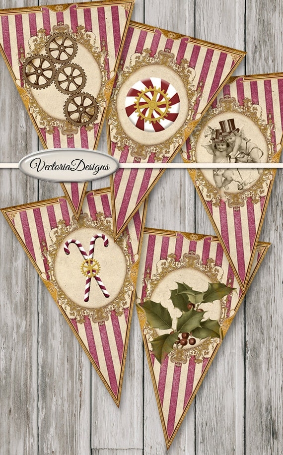 Victorian Steampunk Christmas Printables From Vectoria Designs