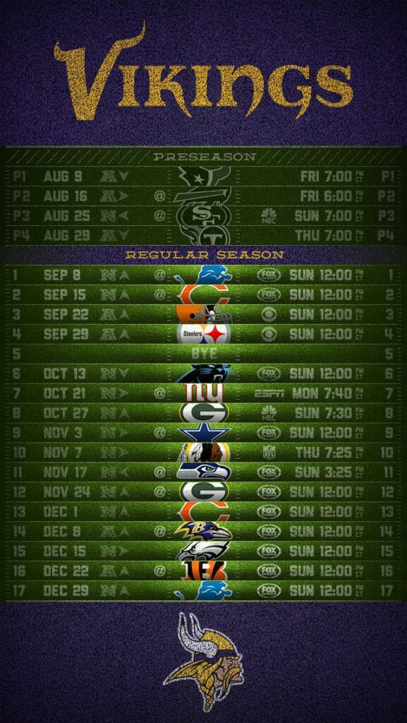 Vikings Printable Schedule