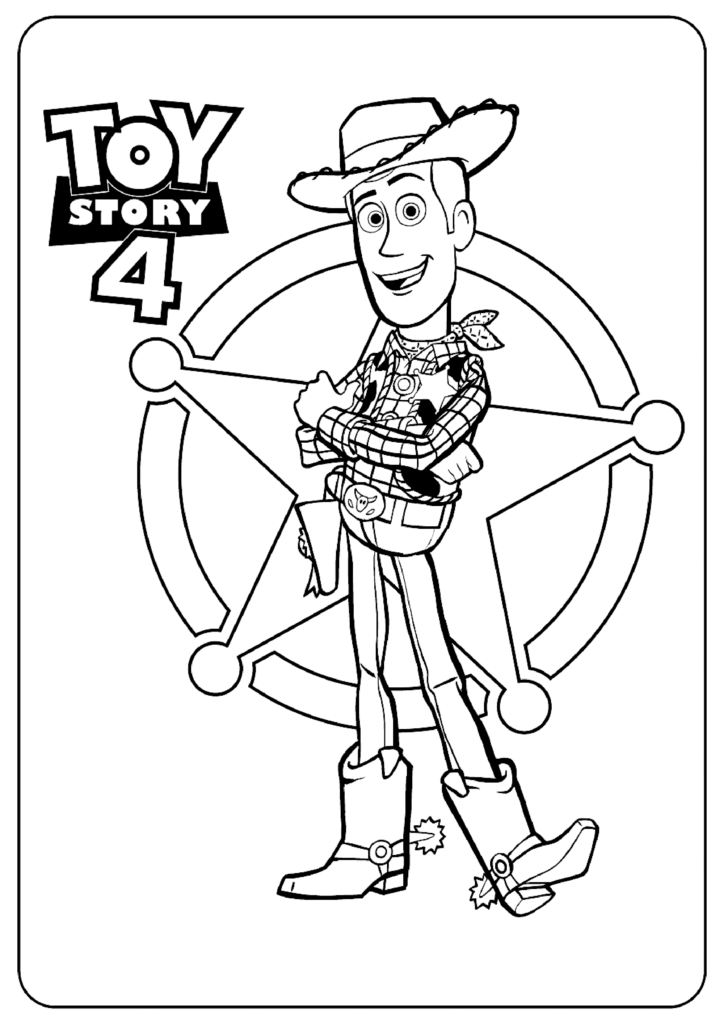Woody Toy Story 4 Disney Pixar Coloring Page Toy Story 4