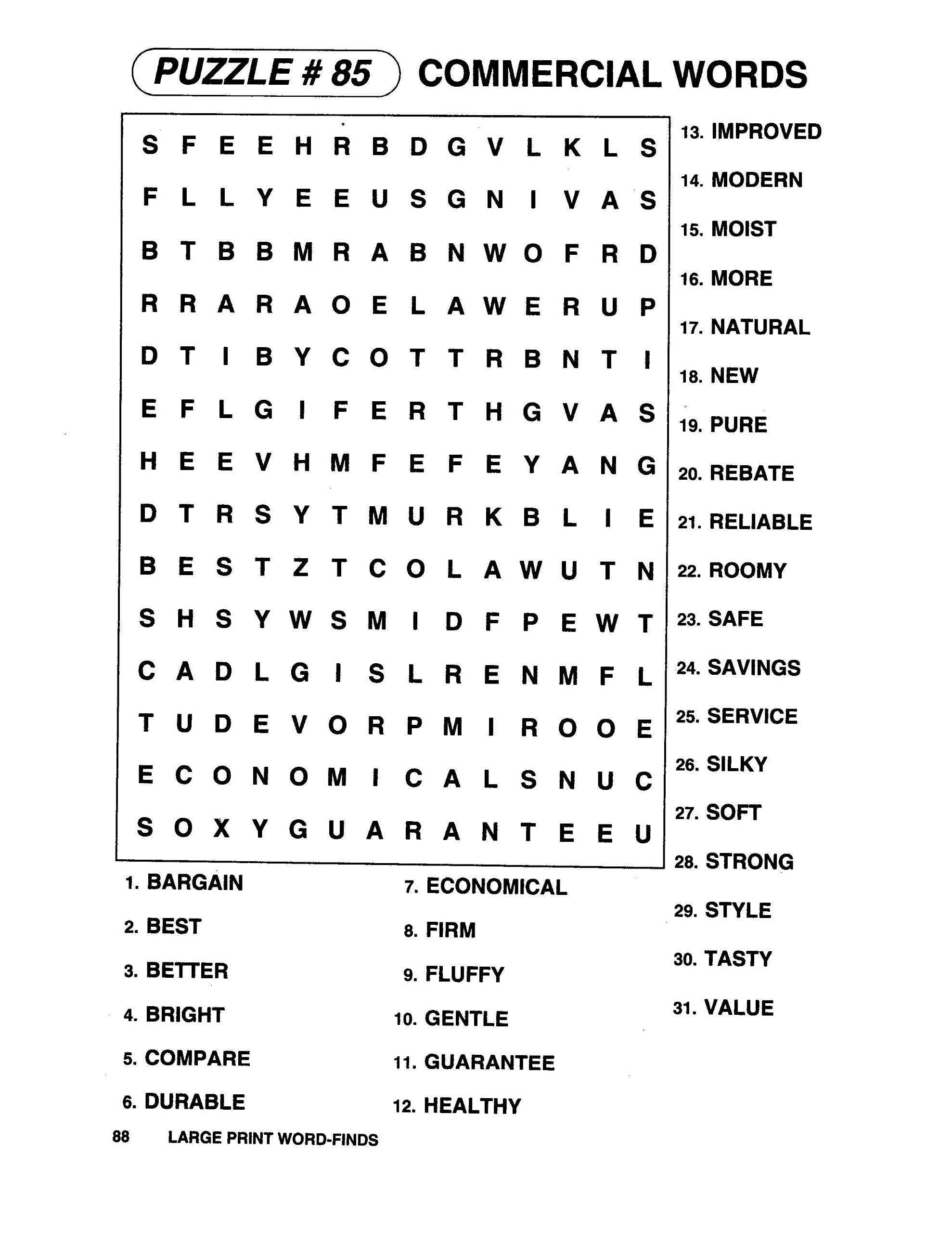 Word Searches Printable For Adults Printable Word Search