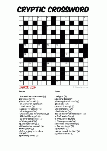 Words Up Cryptic Crossword