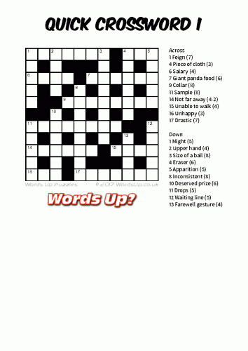 Words Up Quick Crossword I