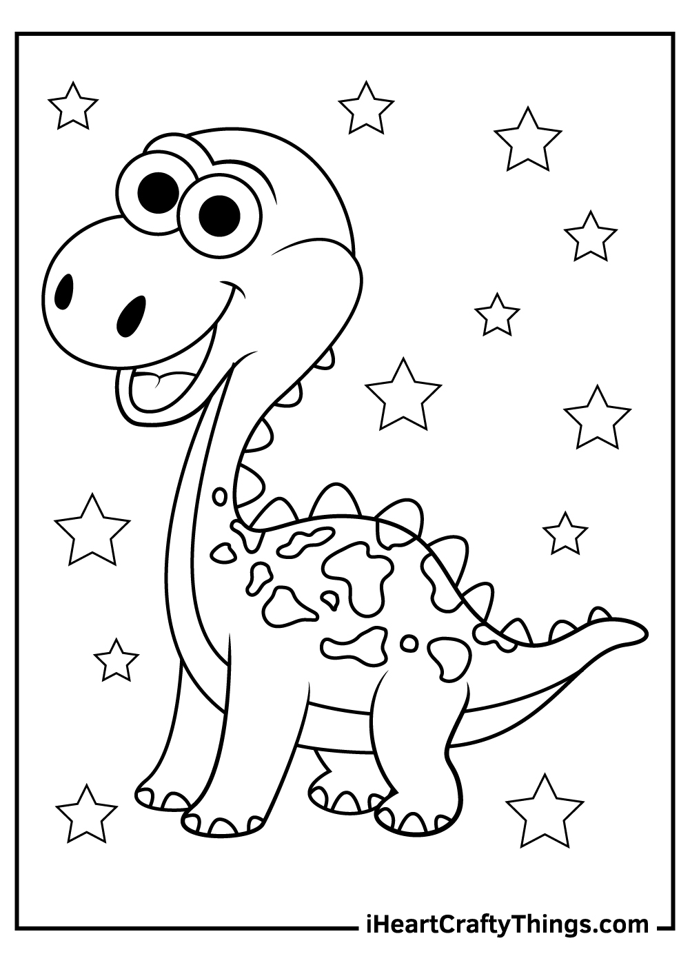 10 Cute Dinosaurs Coloring Pages 100 Free Printables