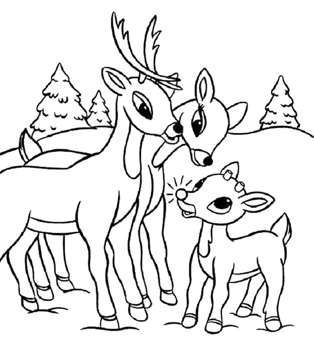 10 Free Printable Rudolph The Red Nosed Reindeer Coloring Pages