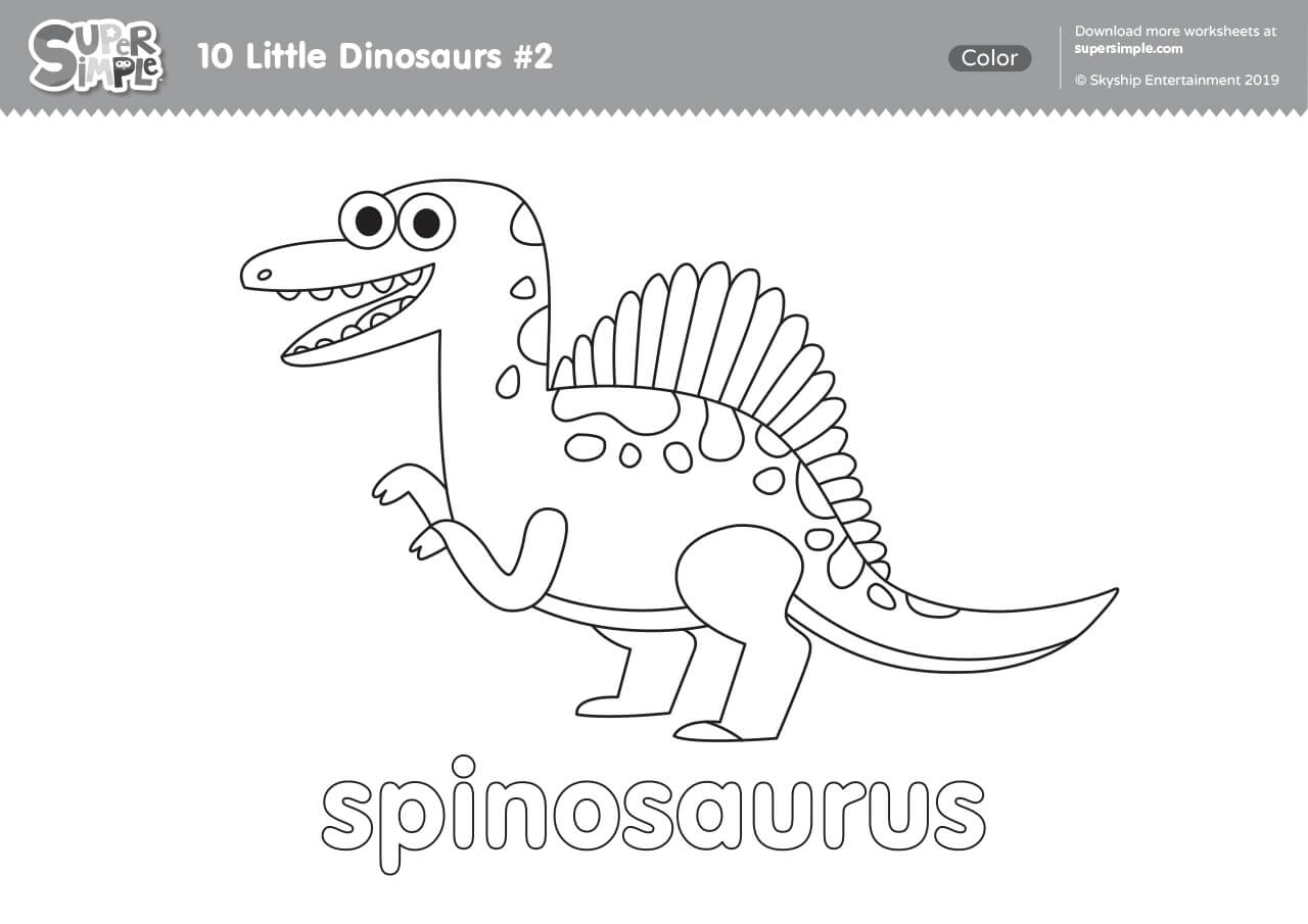 10 Little Dinosaurs 2 Coloring Pages Super Simple