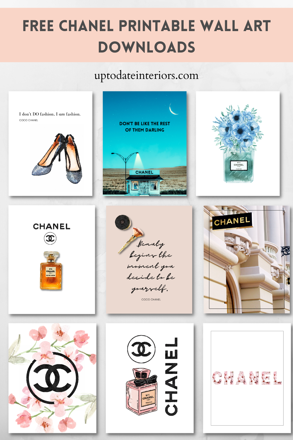 10 Original Free Printable Chanel Wall Art