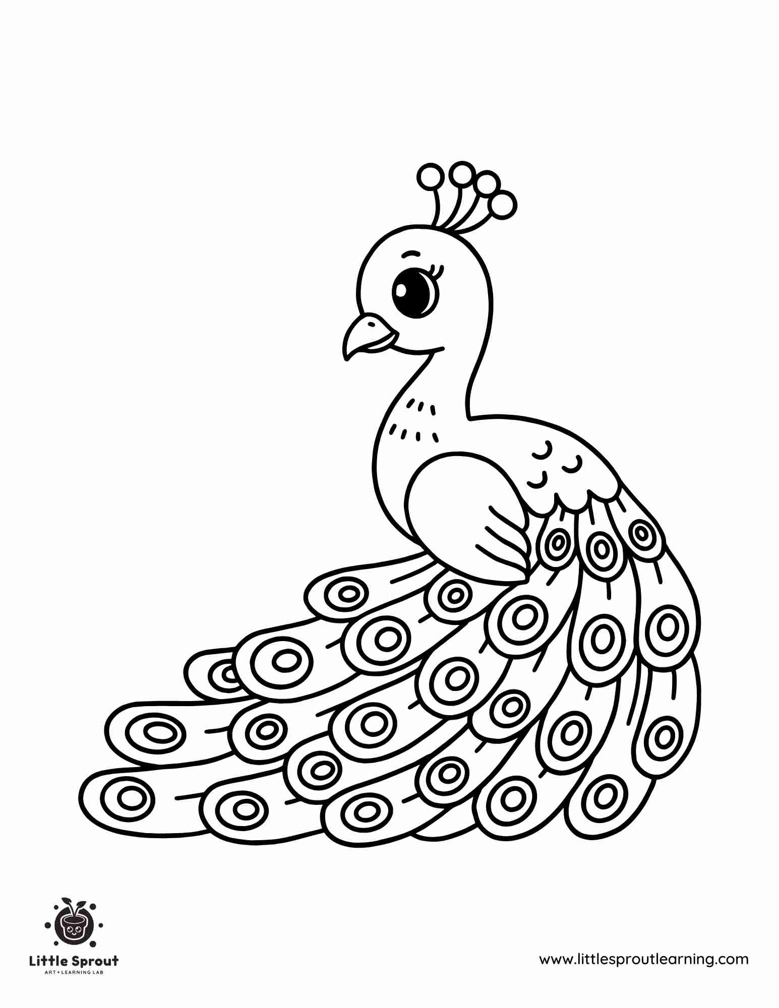 10 Printable Peacock Coloring Pages Educational Art Fun Little Sprout Art Learning Lab